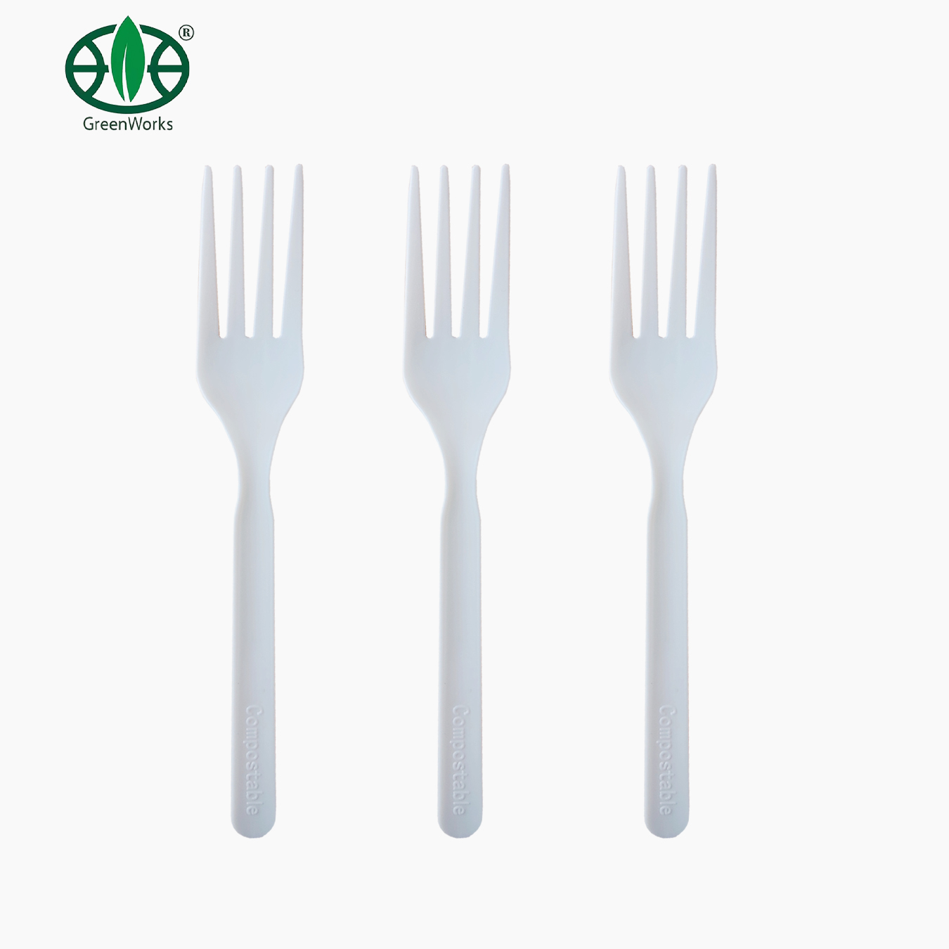 BPI certified HJ-PLA-05(PW)disposable compostable eco-friendly biodegradable CPLA forks sets with kraft paper wrapped utensils