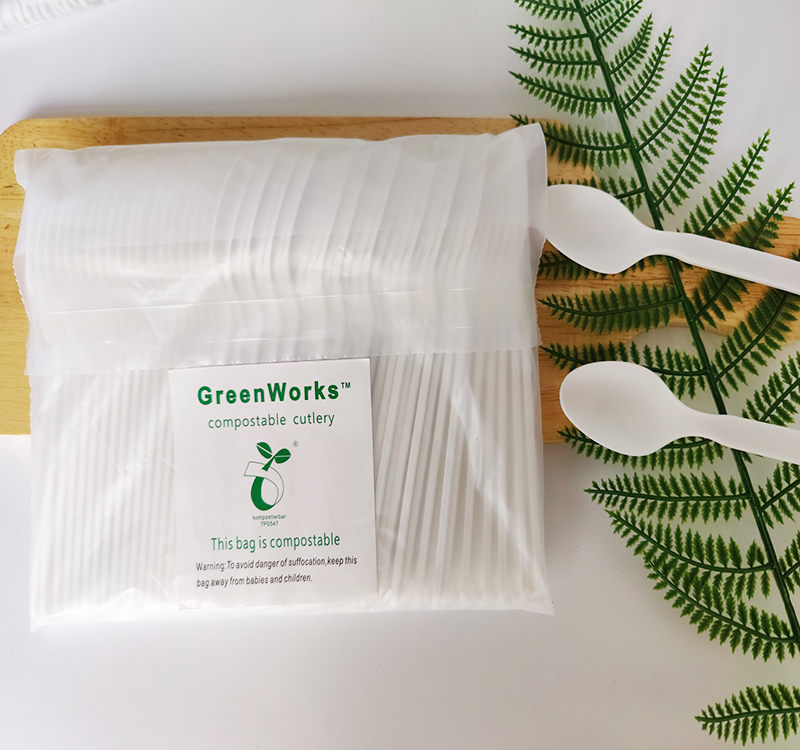 2022 GreenWorks HJ-PLA-02 spoon Compostable eco-friendly biodegradable CPLA spoon in bulk tableware flatware cutlery utensils sets