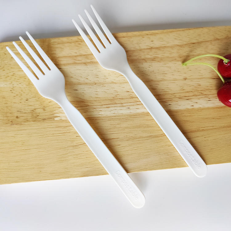2022 GreenWorks BPI certified HJ-PLA-01 CPLA fork Disposable biodegradable compostable eco-friendly wholesale CPLA forks bulk cutlery