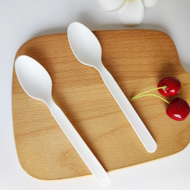 2022 GreenWorks HJ-PLA-02 spoon Compostable eco-friendly biodegradable CPLA spoon in bulk tableware flatware cutlery utensils sets