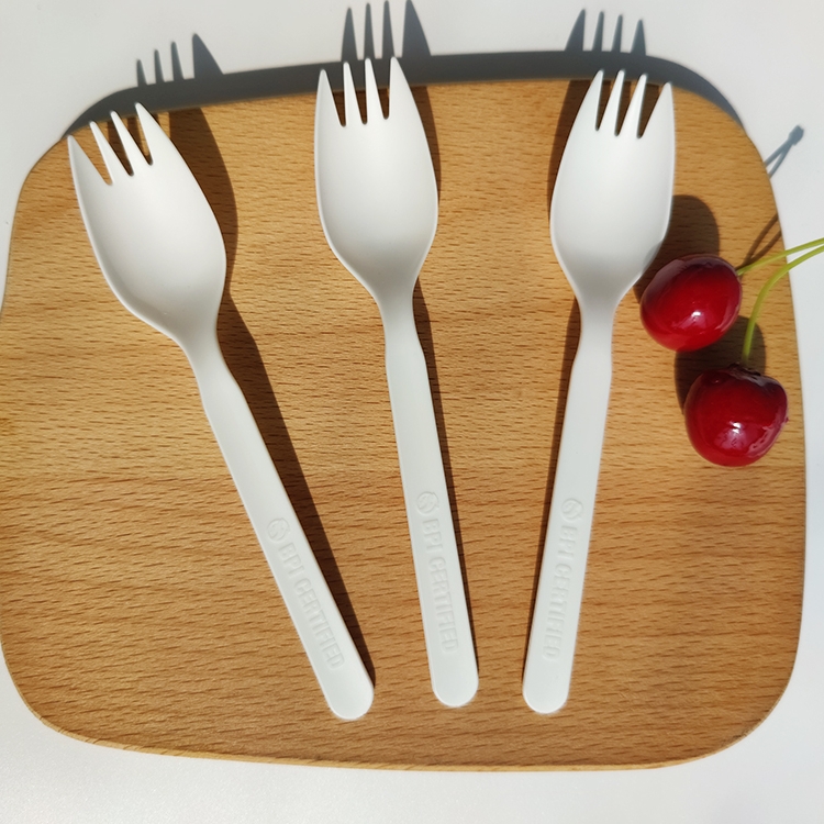 2022 GreenWorks HJ-PLA-21 spork Compostable eco-friendly biodegradable CPLA spork in bulk tableware flatware cutlery utensils sets