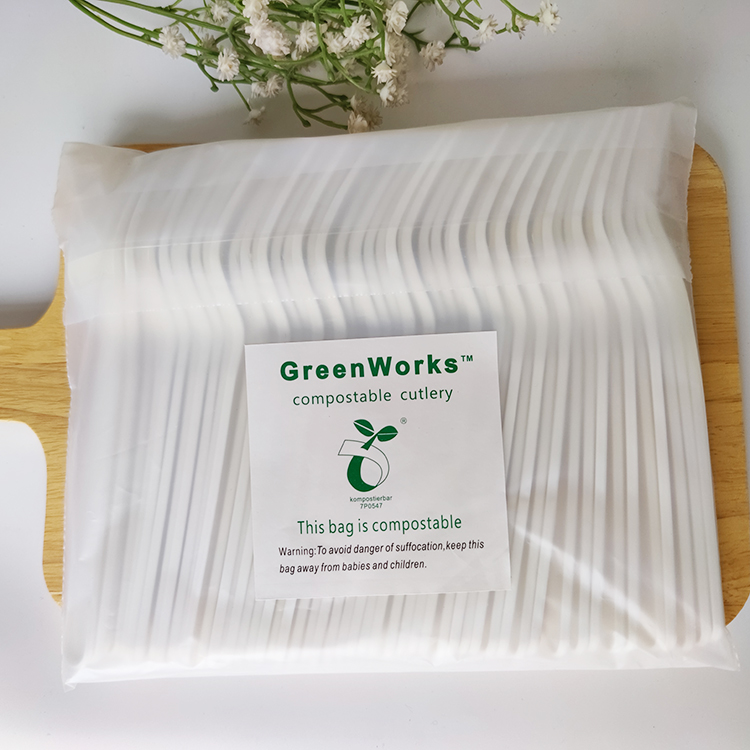 2022 GreenWorks BPI certified HJ-PLA-01 CPLA fork Disposable biodegradable compostable eco-friendly wholesale CPLA forks bulk cutlery